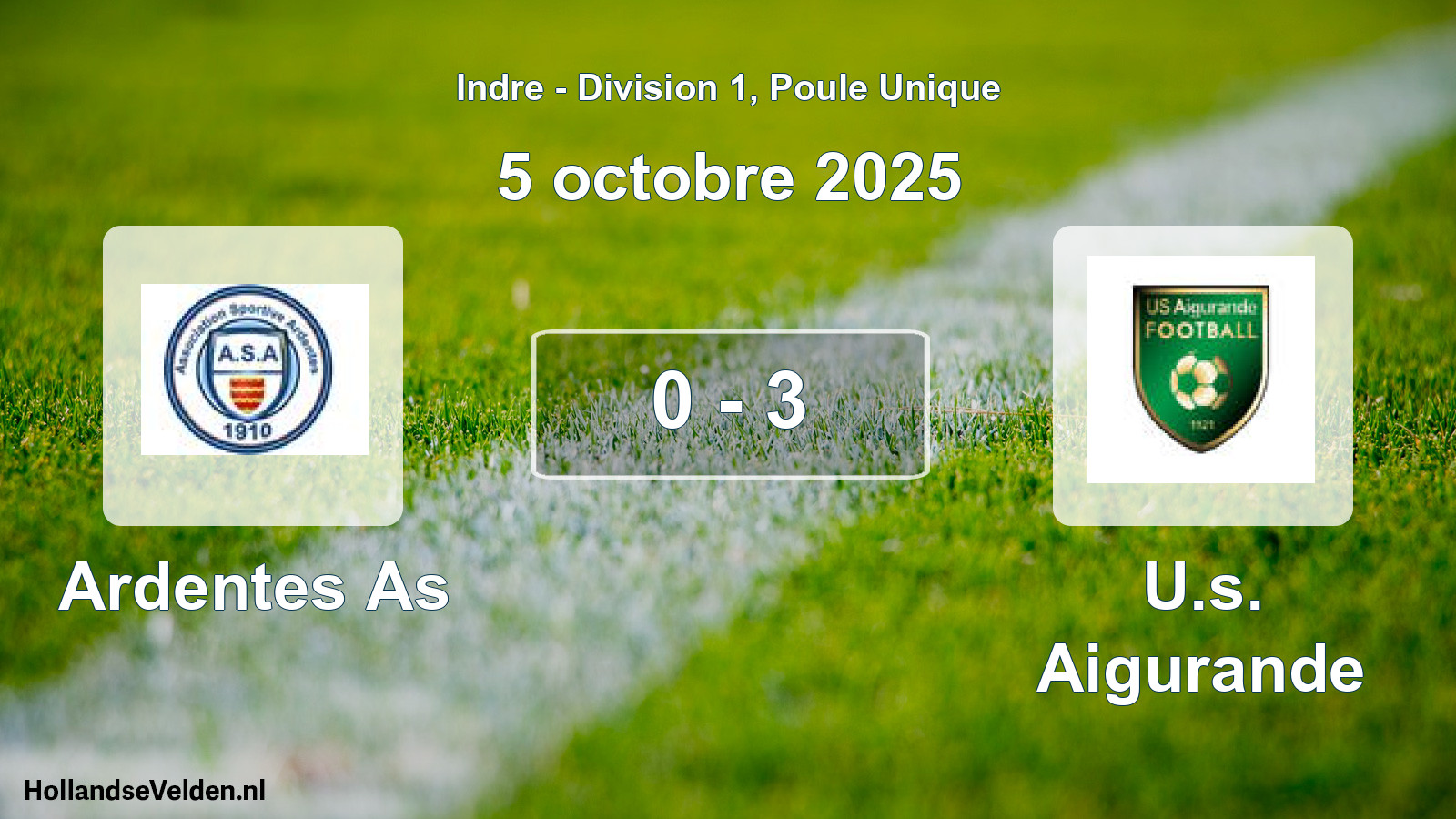 Total number of matches played: Ardentes As - U.s. Aigurande 0 - 3 (5 October 2025)