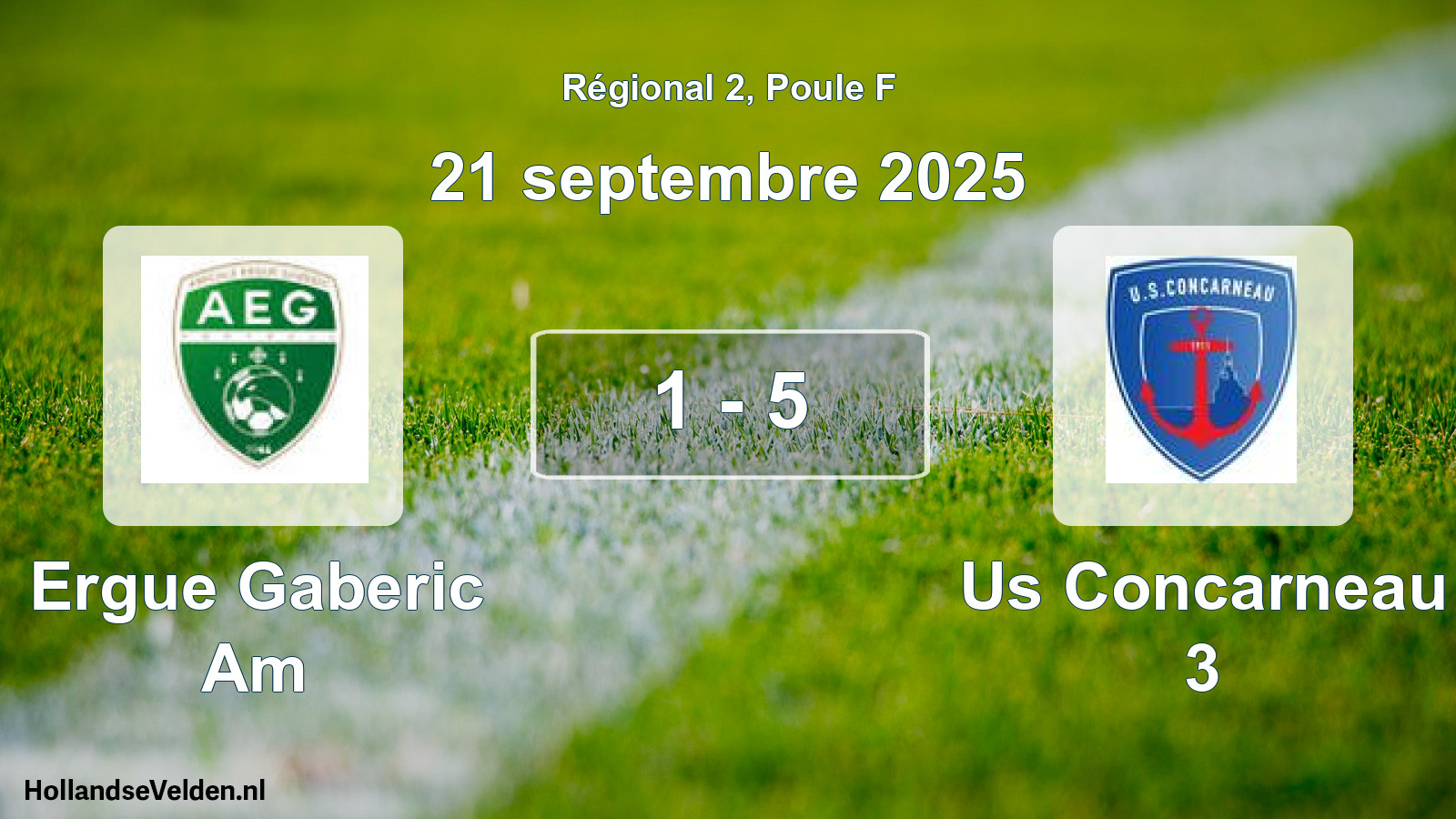 Gespeelde wedstrijd: Ergue Gaberic Am - Us Concarneau 3 1 - 5 (21 septembre 2025)