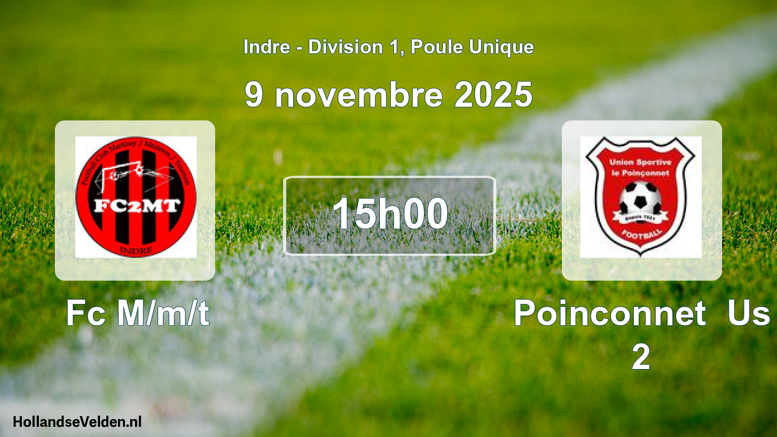Geplande wedstrijd: Fc M/m/t - Poinconnet Us 2 (9 november 2025)