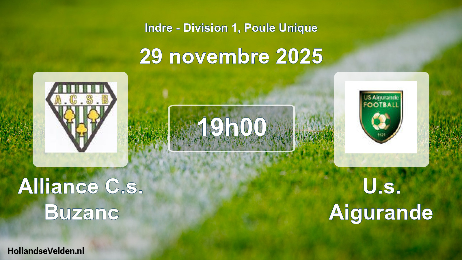 Scheduled Match: Alliance C.s. Buzanc - U.s. Aigurande (29 November 2025)