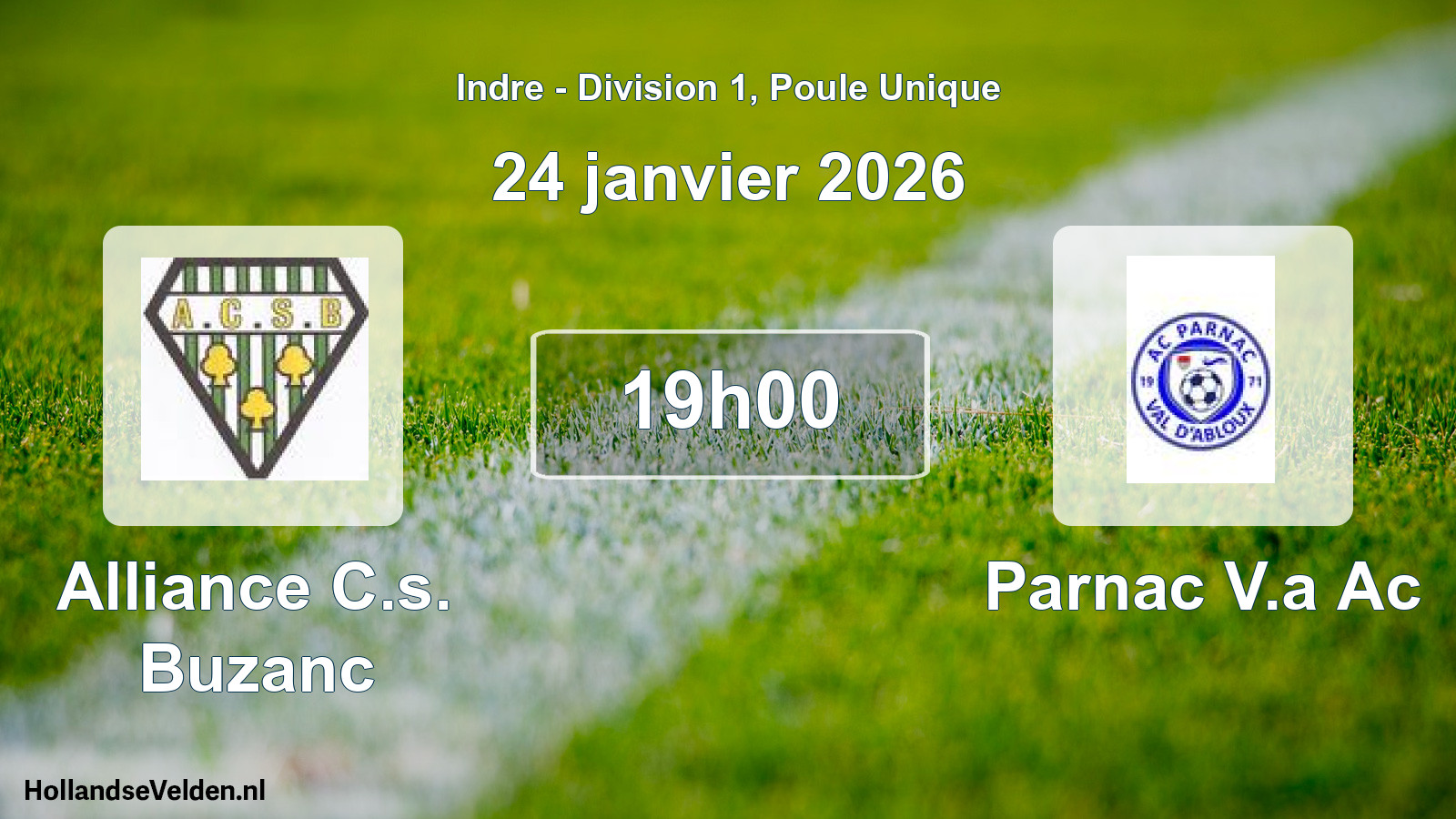 Geplande wedstrijd: Alliance C.s. Buzanc - Parnac V.a Ac (24 janvier 2026)