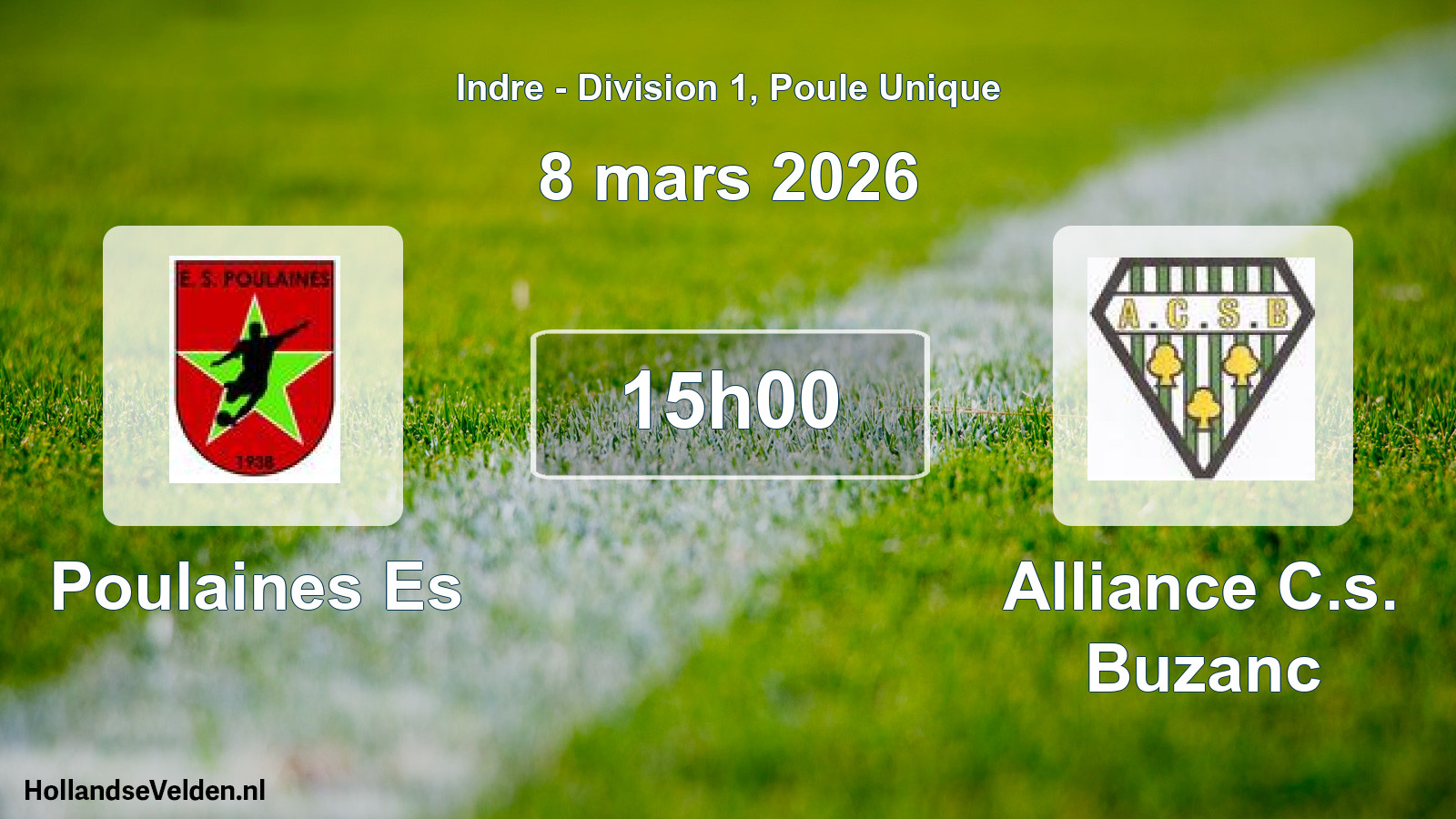 Geplande wedstrijd: Poulaines Es - Alliance C.s. Buzanc (8 maart 2026)
