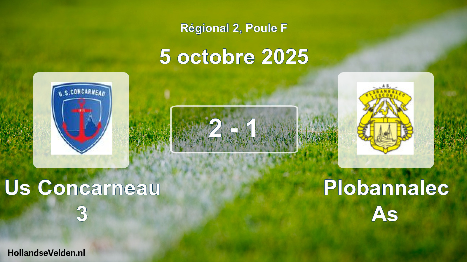 Gespeelde wedstrijd: Us Concarneau 3 - Plobannalec As 2 - 1 (5 oktober 2025)