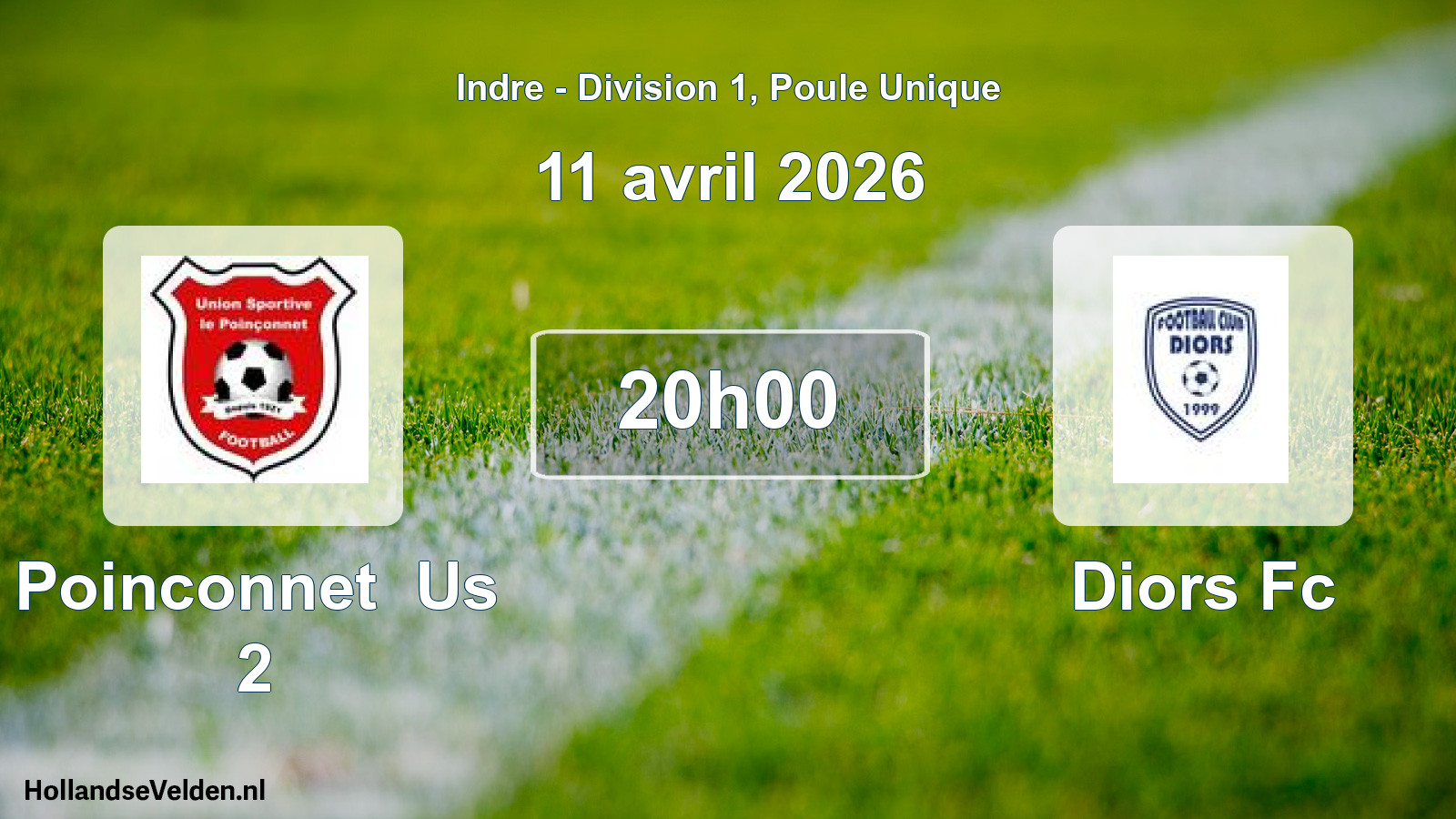 Geplande wedstrijd: Poinconnet Us 2 - Diors Fc (11 avril 2026)