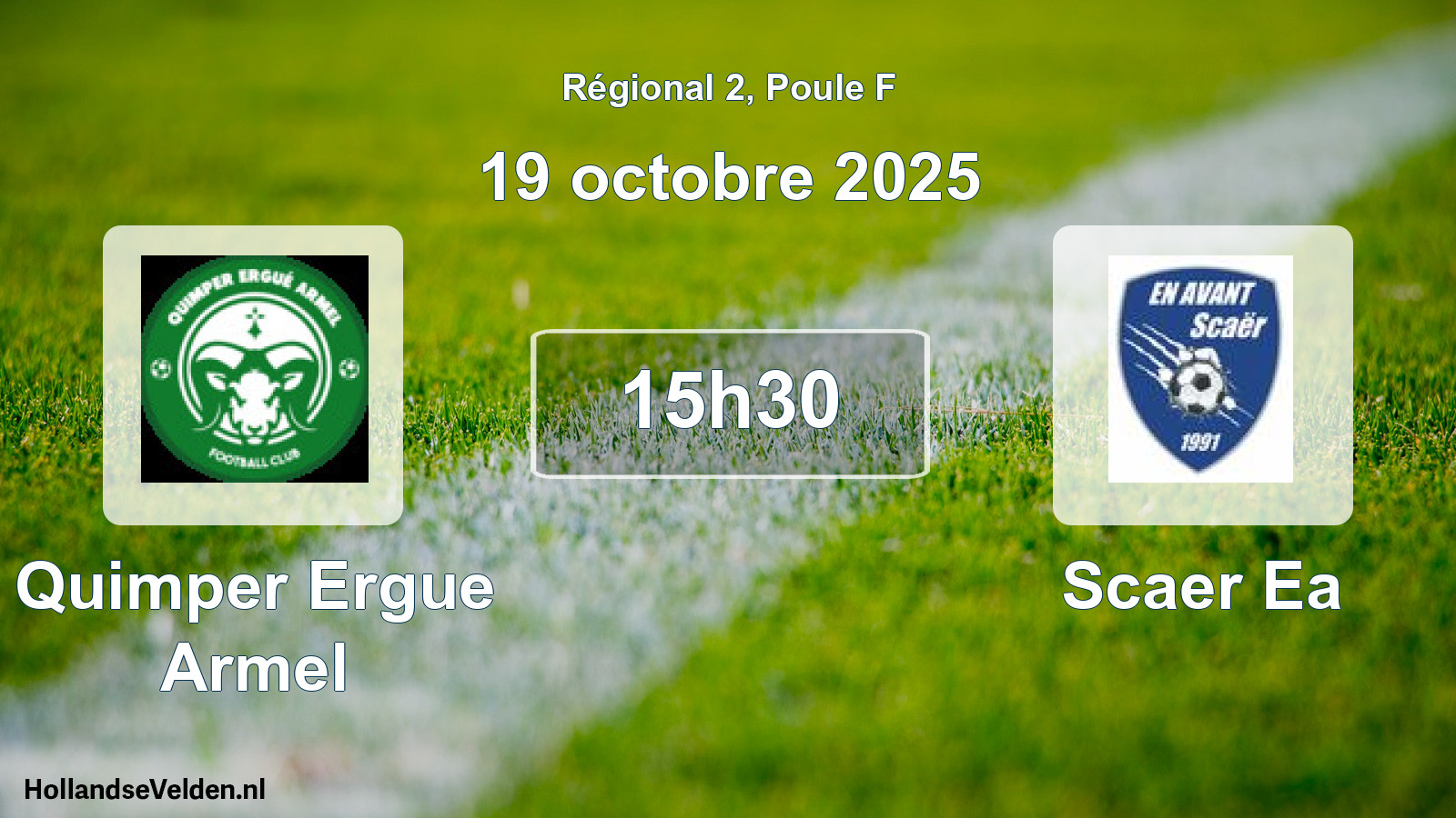 Geplande wedstrijd: Quimper Ergue Armel - Scaer Ea (19 octobre 2025)