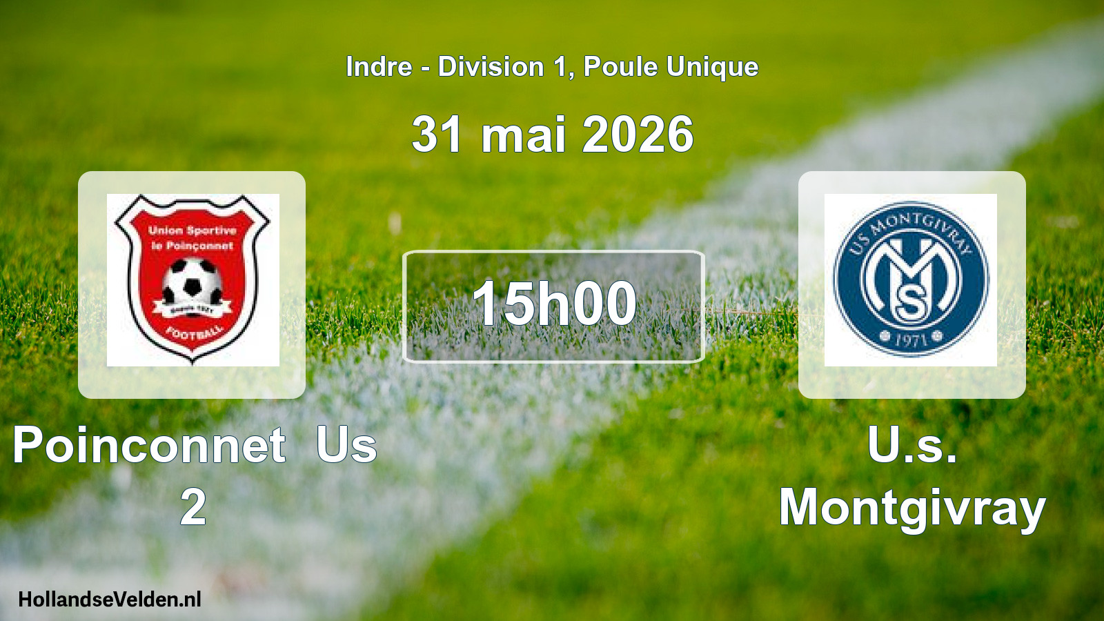 Scheduled Match: Poinconnet Us 2 - U.s. Montgivray (31 May 2026)