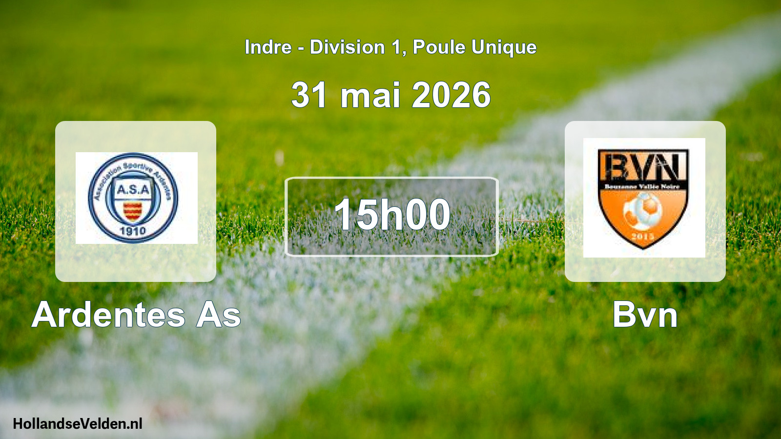 Scheduled Match: Ardentes As - Bvn (31 May 2026)