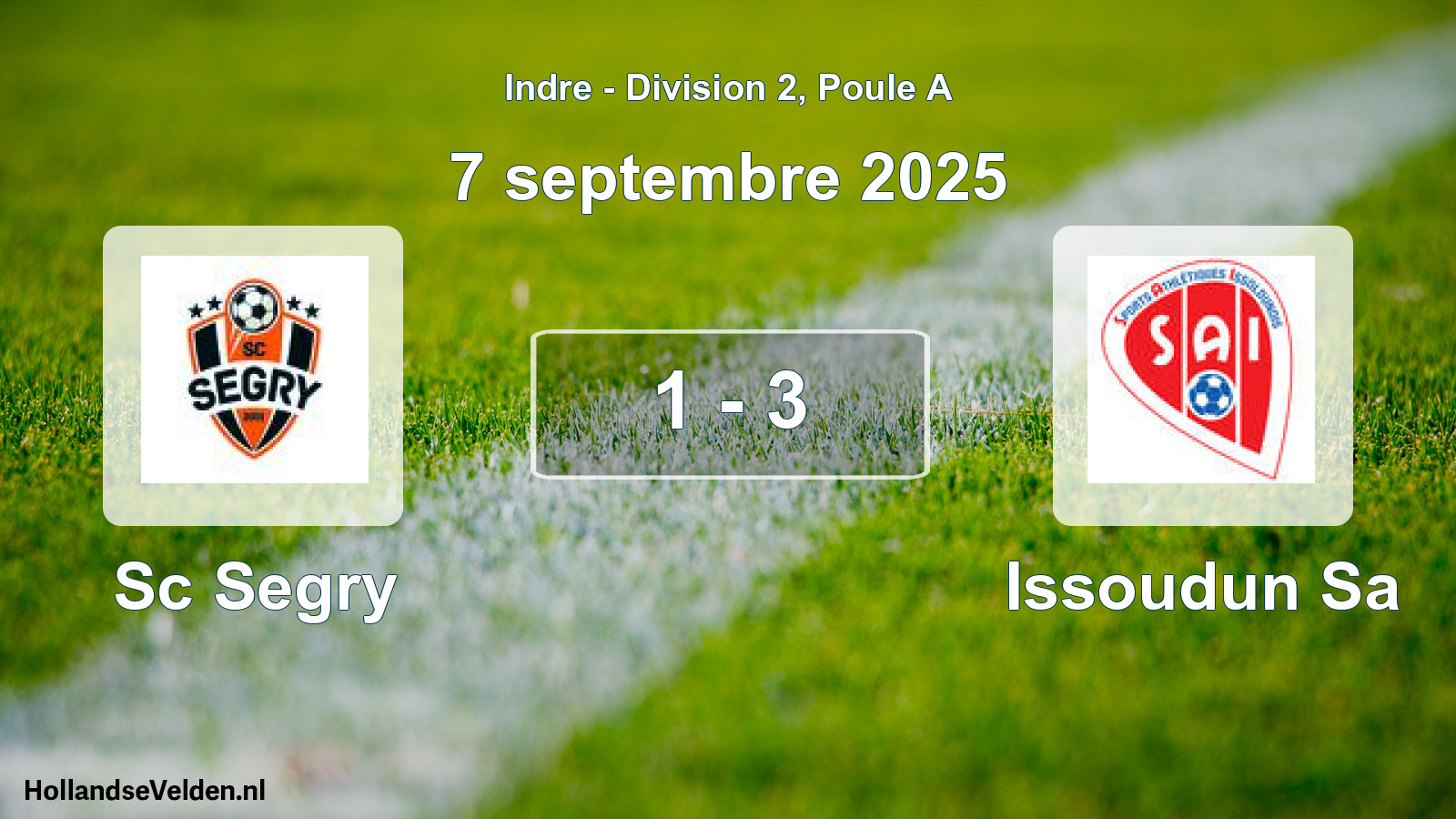 Total number of matches played: Sc Segry - Issoudun Sa 1 - 3 (7 September 2025)