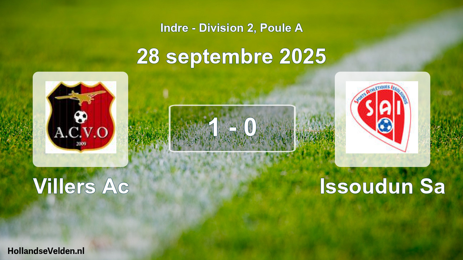 Gespeelde wedstrijd: Villers Ac - Issoudun Sa 1 - 0 (28 september 2025)