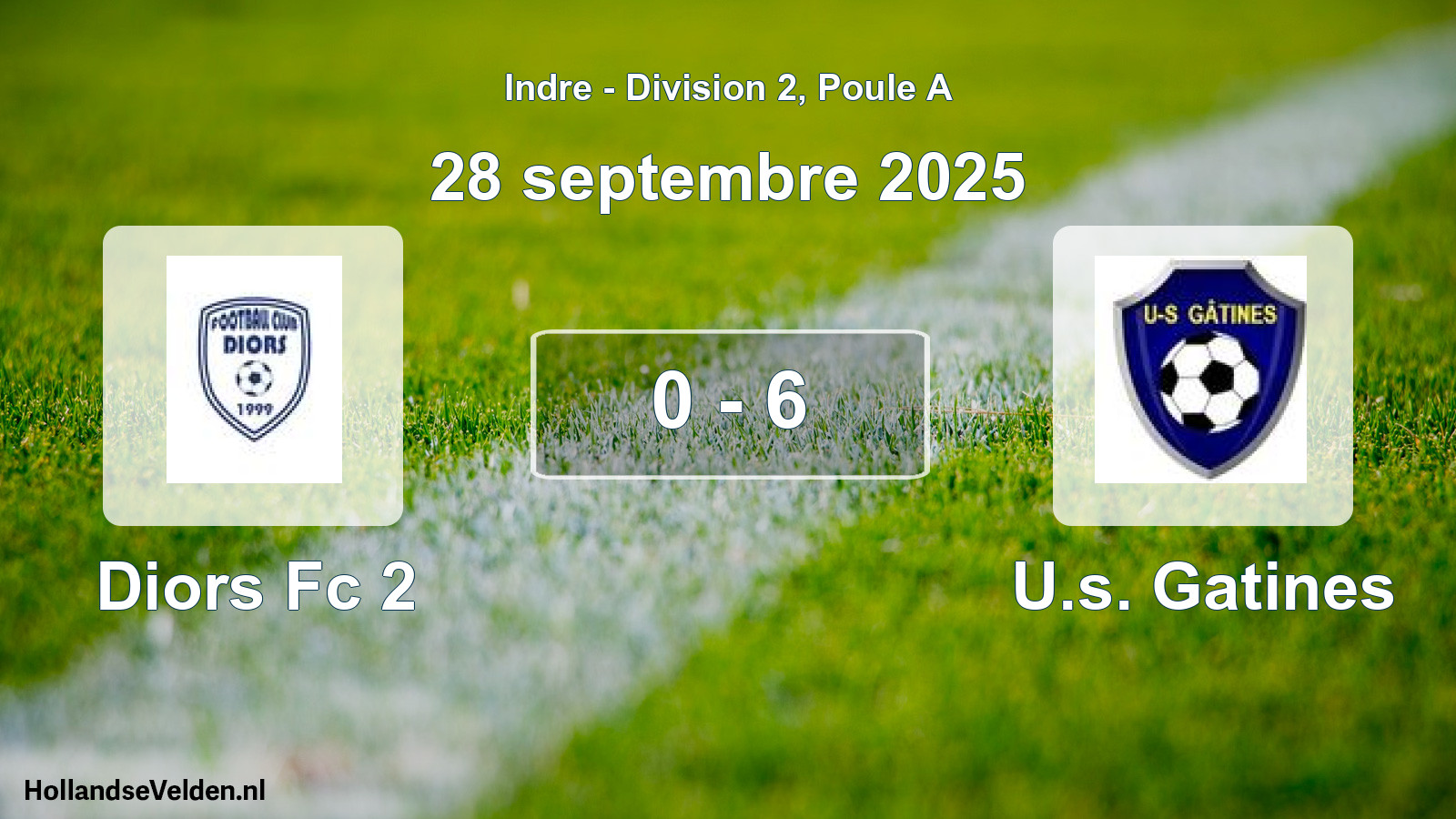 Gespeelde wedstrijd: Diors Fc 2 - U.s. Gatines 0 - 6 (28 september 2025)