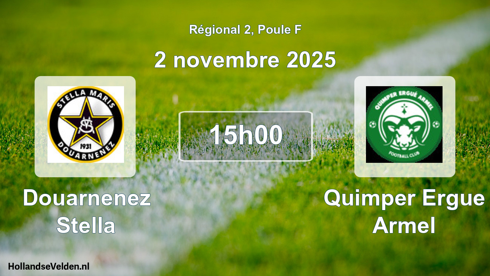 Geplande wedstrijd: Douarnenez Stella - Quimper Ergue Armel (2 novembre 2025)