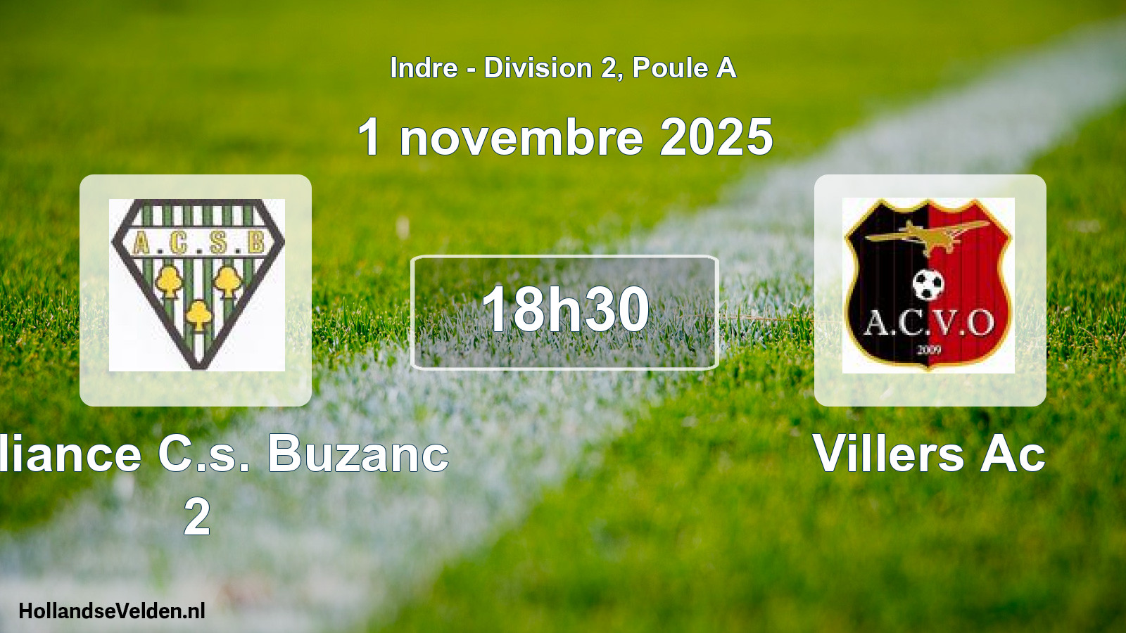 Scheduled Match: Alliance C.s. Buzanc 2 - Villers Ac (1 November 2025)