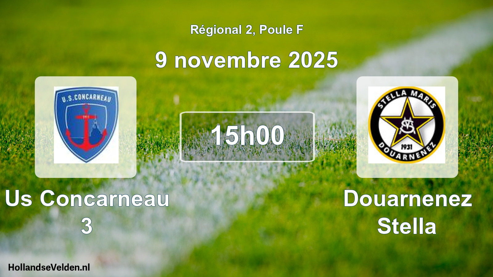 Geplande wedstrijd: Us Concarneau 3 - Douarnenez Stella (9 novembre 2025)