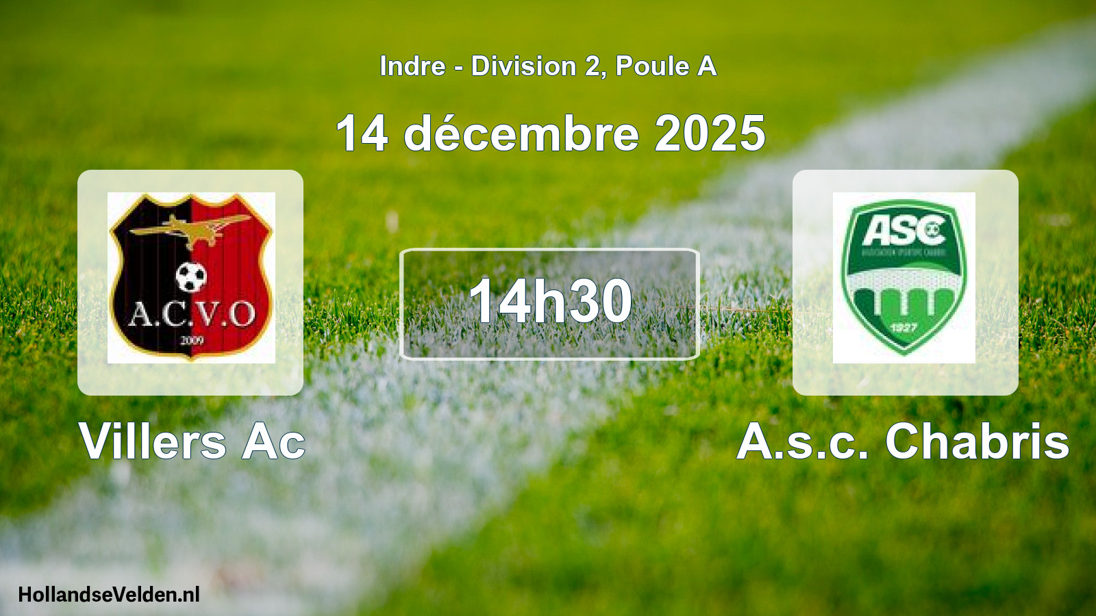 Geplande wedstrijd: Villers Ac - A.s.c. Chabris (14 december 2025)
