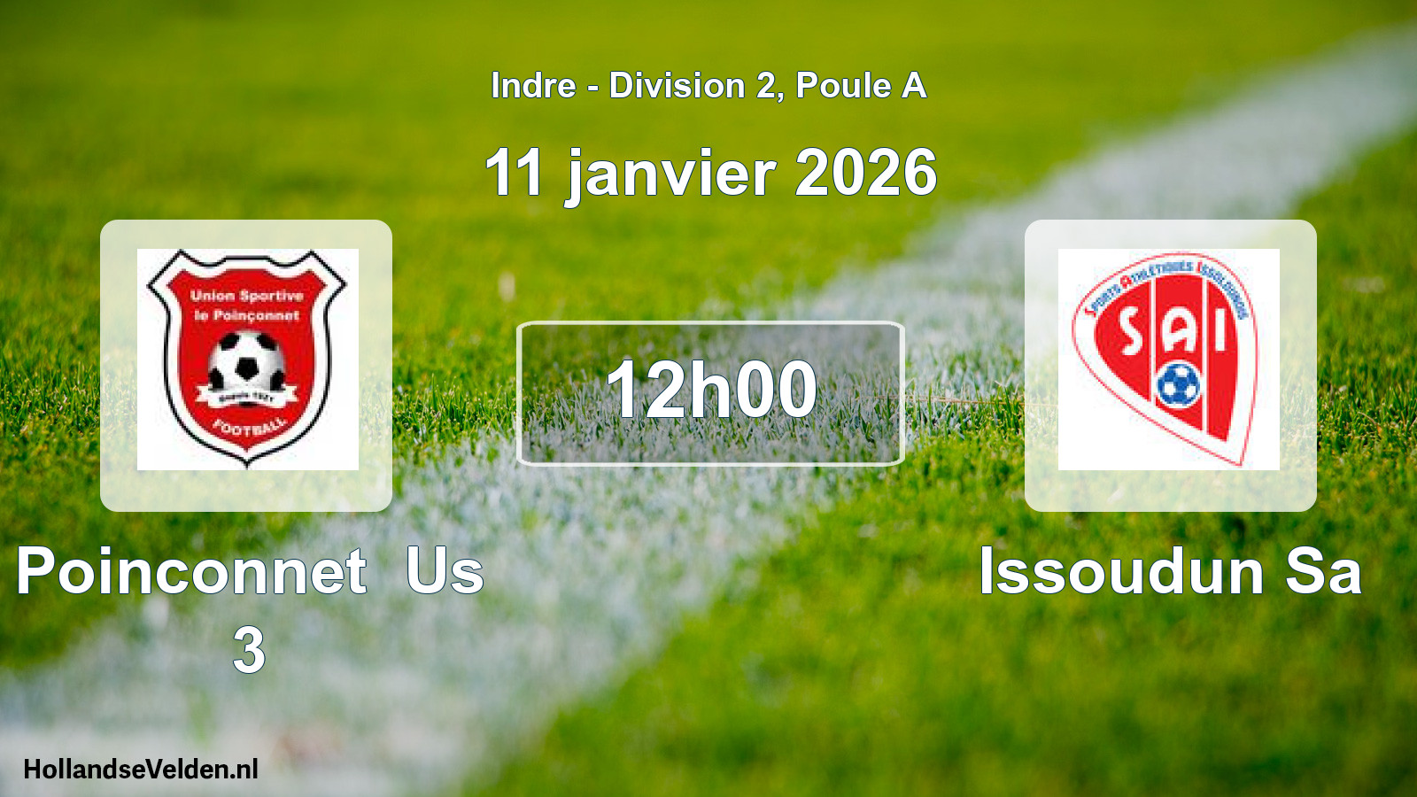 Scheduled Match: Poinconnet Us 3 - Issoudun Sa (11 January 2026)