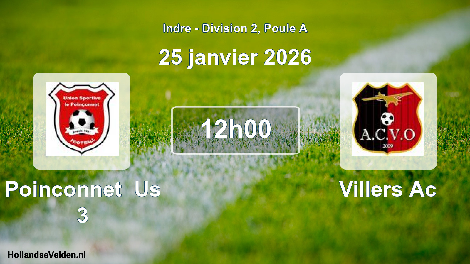Scheduled Match: Poinconnet Us 3 - Villers Ac (25 January 2026)