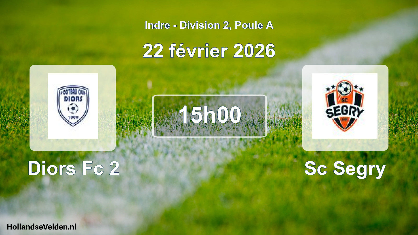 Scheduled Match: Diors Fc 2 - Sc Segry (22 February 2026)