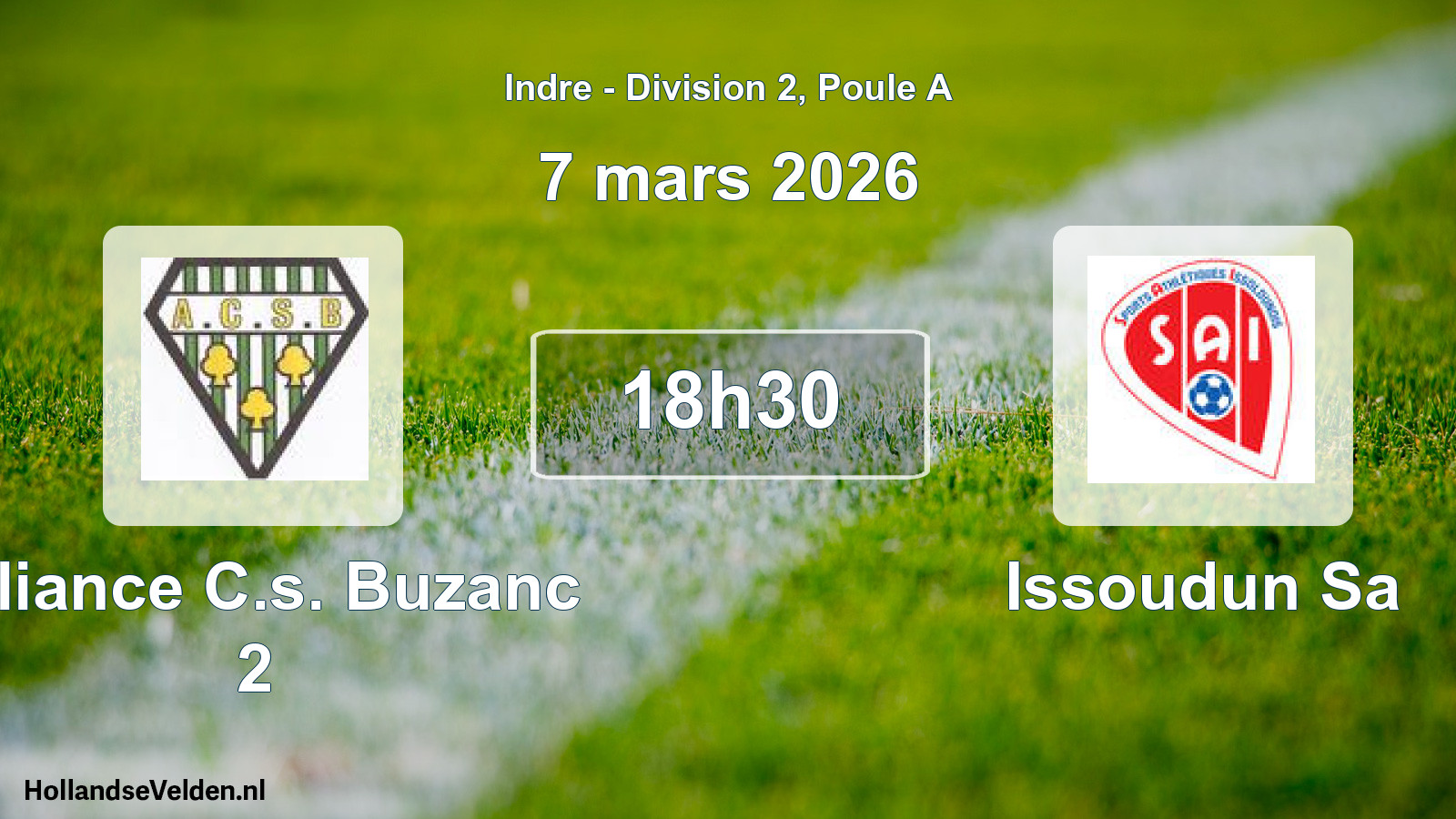 Scheduled Match: Alliance C.s. Buzanc 2 - Issoudun Sa (7 March 2026)