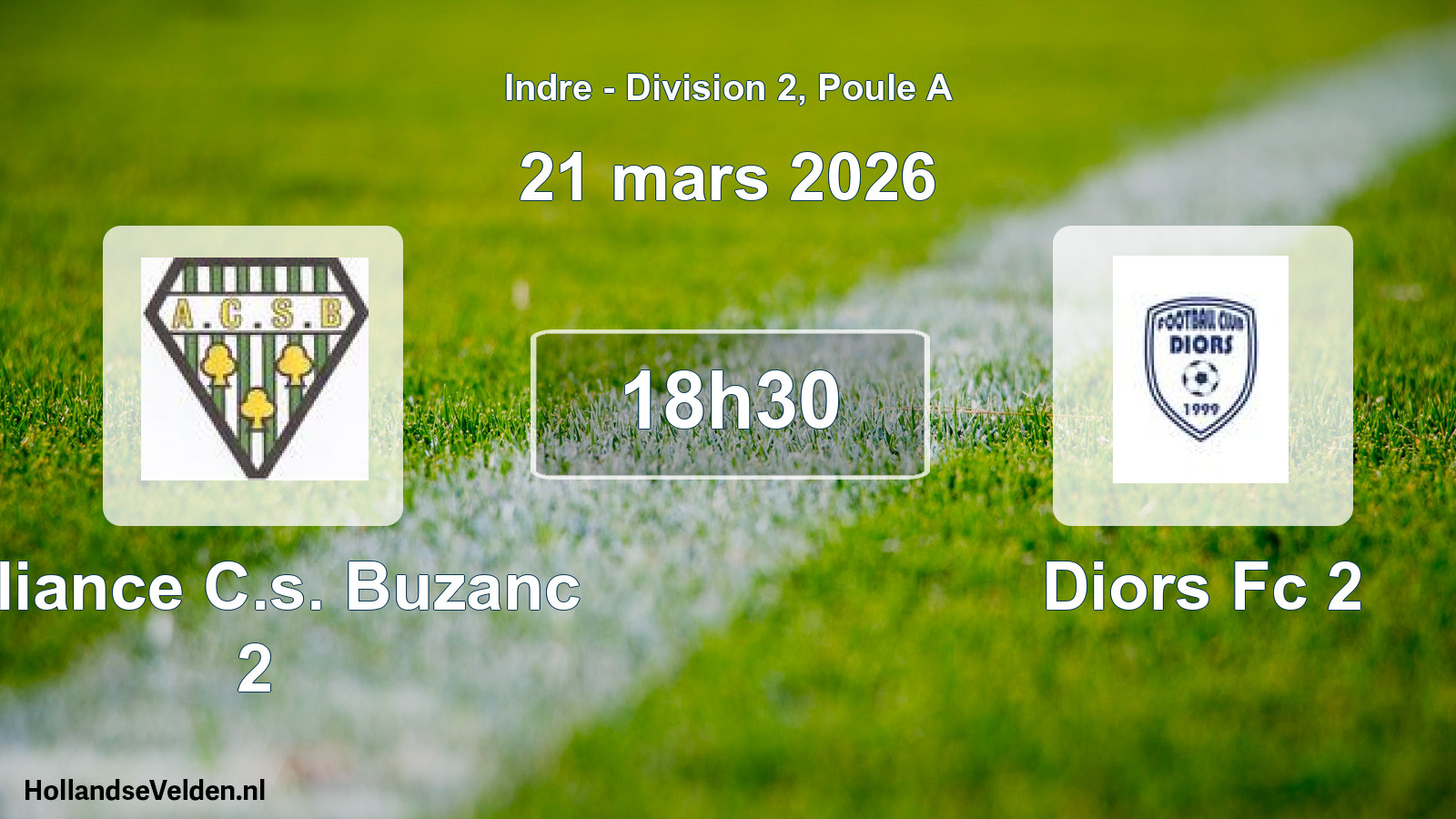 Scheduled Match: Alliance C.s. Buzanc 2 - Diors Fc 2 (21 March 2026)