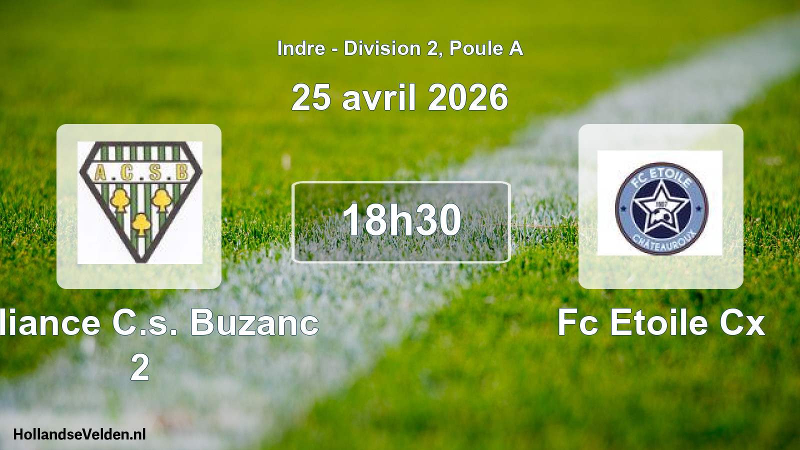 Scheduled Match: Alliance C.s. Buzanc 2 - Fc Etoile Cx (25 April 2026)