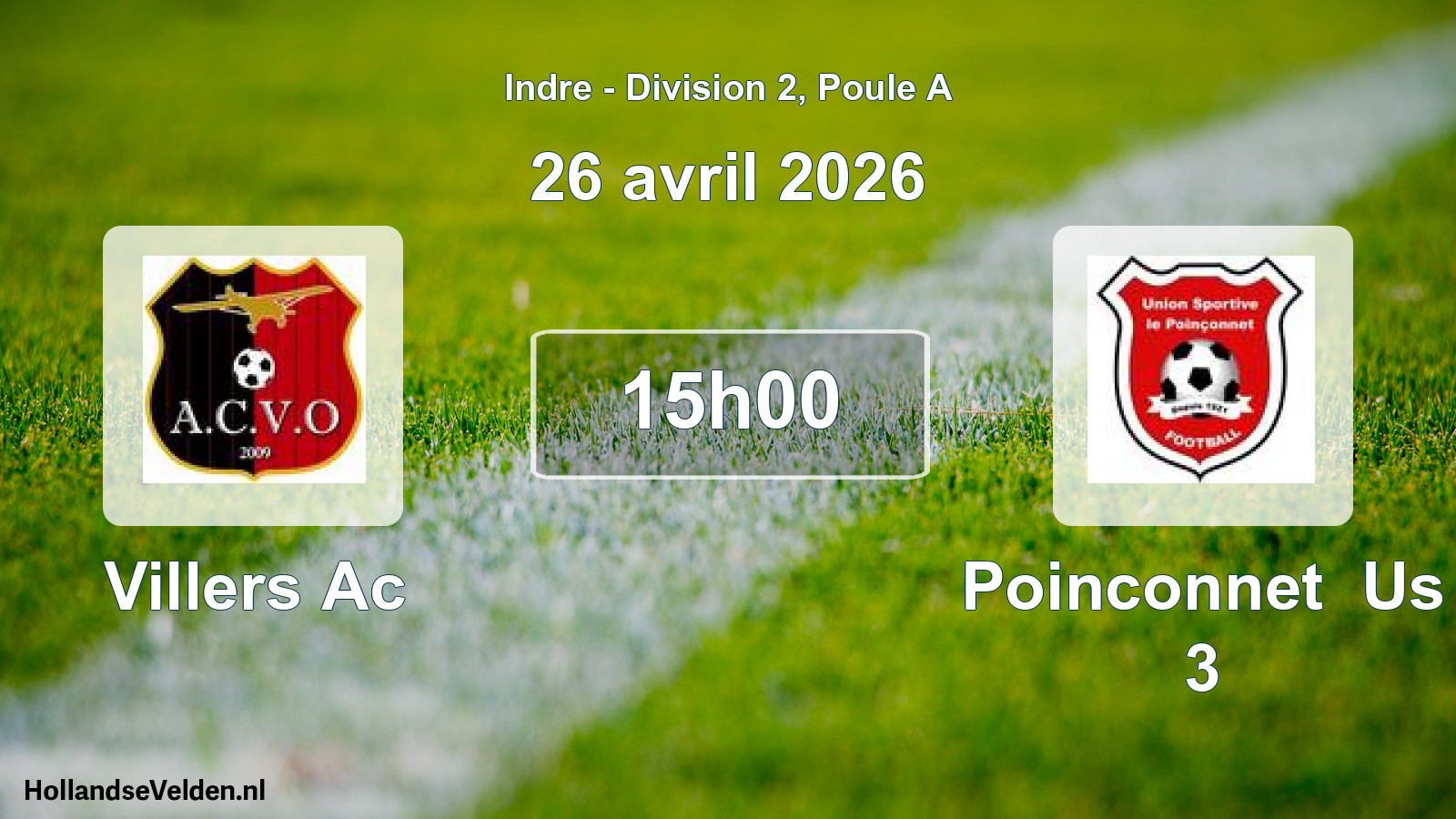 Geplande wedstrijd: Villers Ac - Poinconnet Us 3 (26 avril 2026)