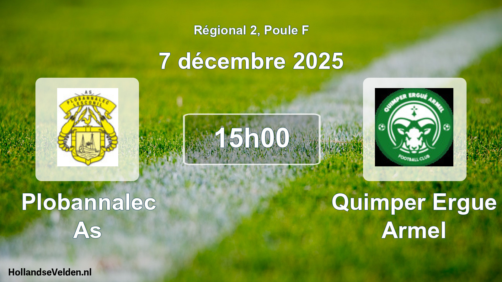 Geplande wedstrijd: Plobannalec As - Quimper Ergue Armel (7 décembre 2025)