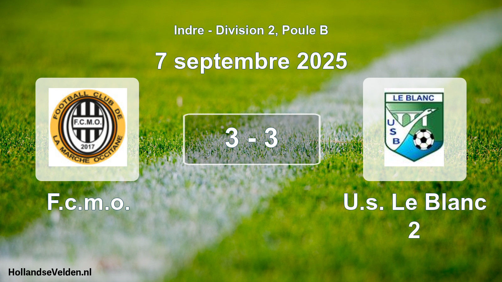 Total number of matches played: F.c.m.o. - U.s. Le Blanc 2 3 - 3 (7 September 2025)