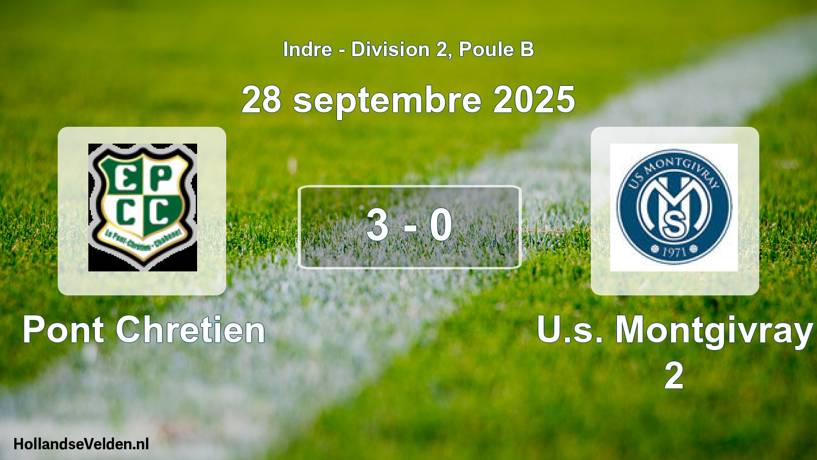Total number of matches played: Pont Chretien - U.s. Montgivray 2 3 - 0 (28 September 2025)