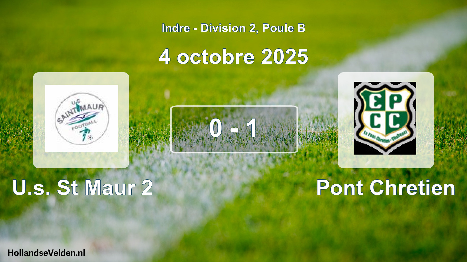 Gespeelde wedstrijd: U.s. St Maur 2 - Pont Chretien 0 - 1 (4 oktober 2025)