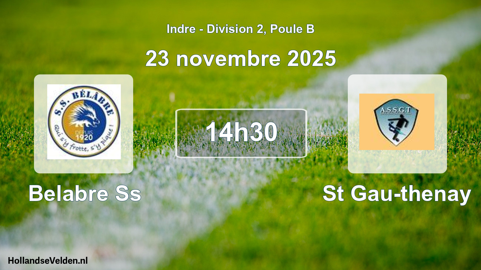 Geplande wedstrijd: Belabre Ss - St Gau-thenay (23 november 2025)