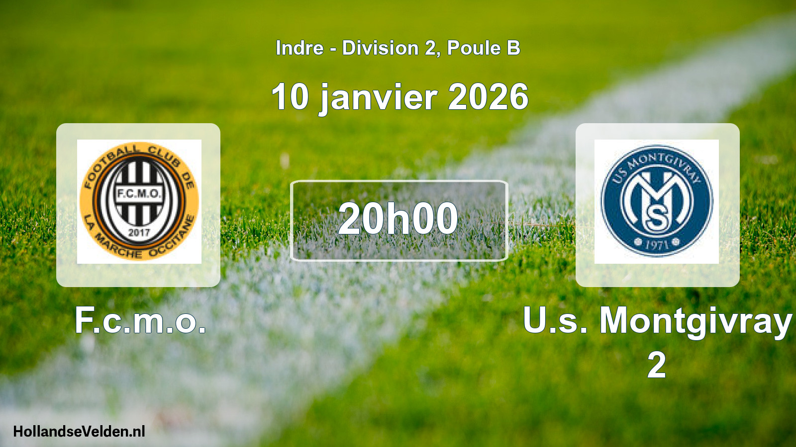 Geplande wedstrijd: F.c.m.o. - U.s. Montgivray 2 (10 januari 2026)