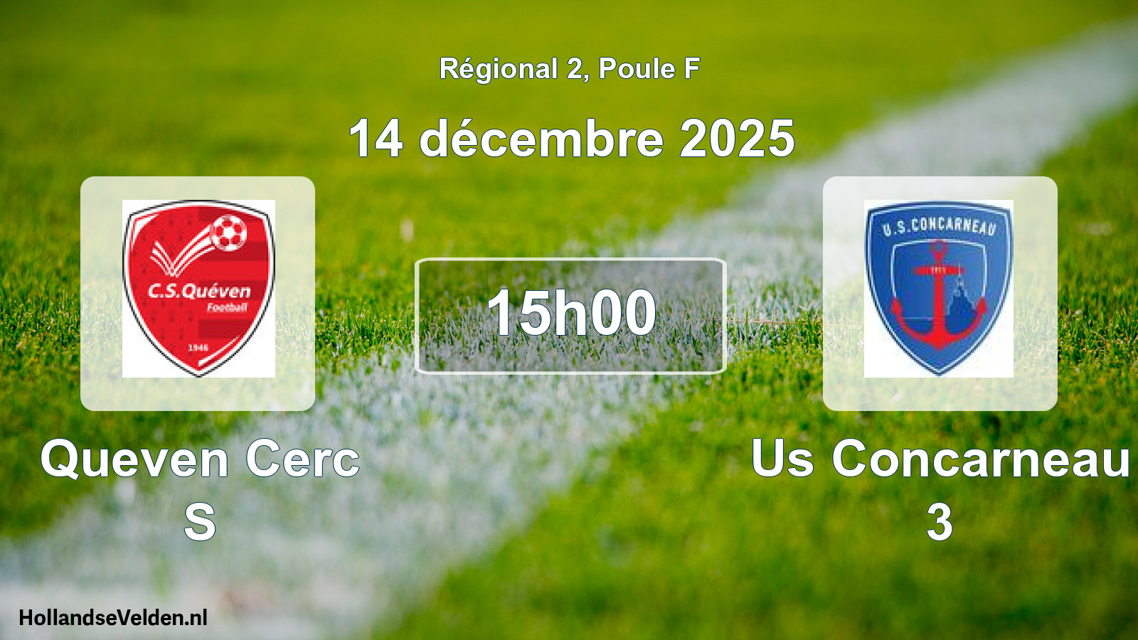 Geplande wedstrijd: Queven Cerc S - Us Concarneau 3 (14 december 2025)