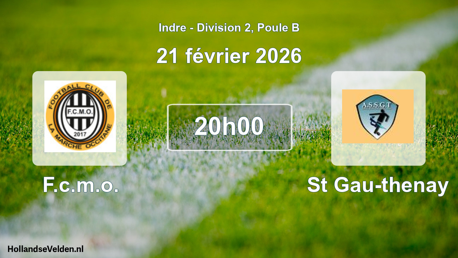 Geplande wedstrijd: F.c.m.o. - St Gau-thenay (21 februari 2026)