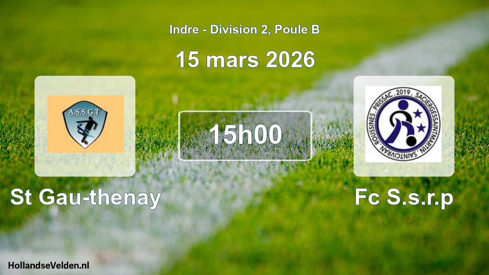 Geplande wedstrijd: St Gau-thenay - Fc S.s.r.p (15 mars 2026)
