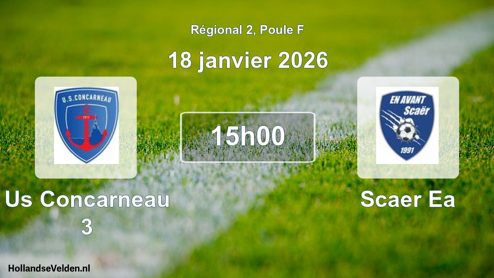 Geplande wedstrijd: Us Concarneau 3 - Scaer Ea (18 janvier 2026)