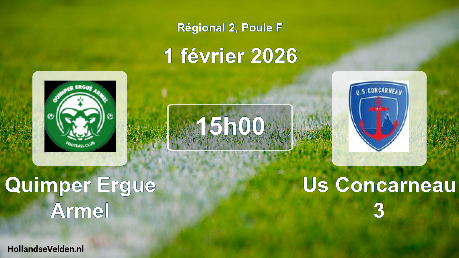 Geplande wedstrijd: Quimper Ergue Armel - Us Concarneau 3 (1 février 2026)