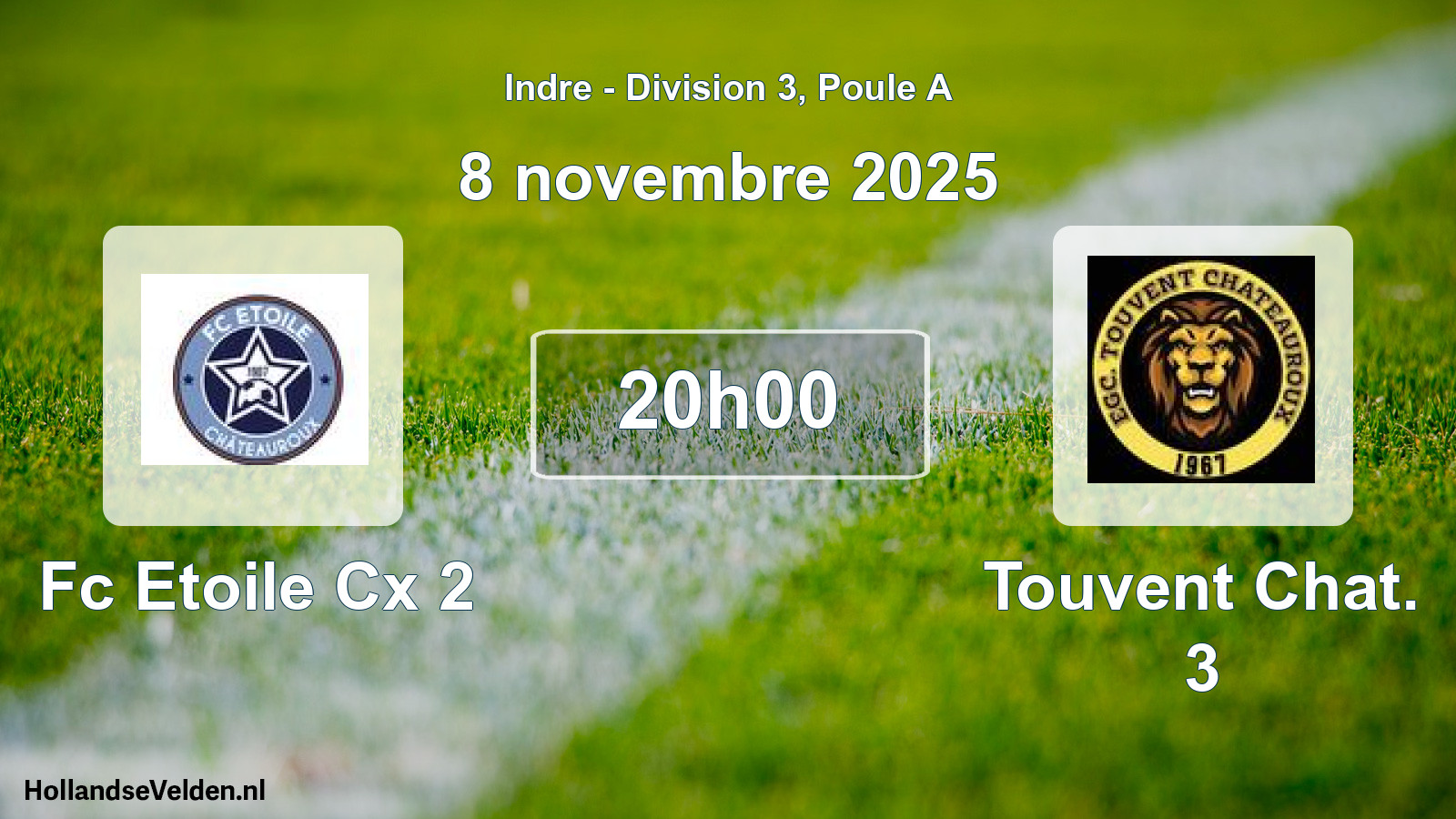 Geplande wedstrijd: Fc Etoile Cx 2 - Touvent Chat. 3 (8 novembre 2025)