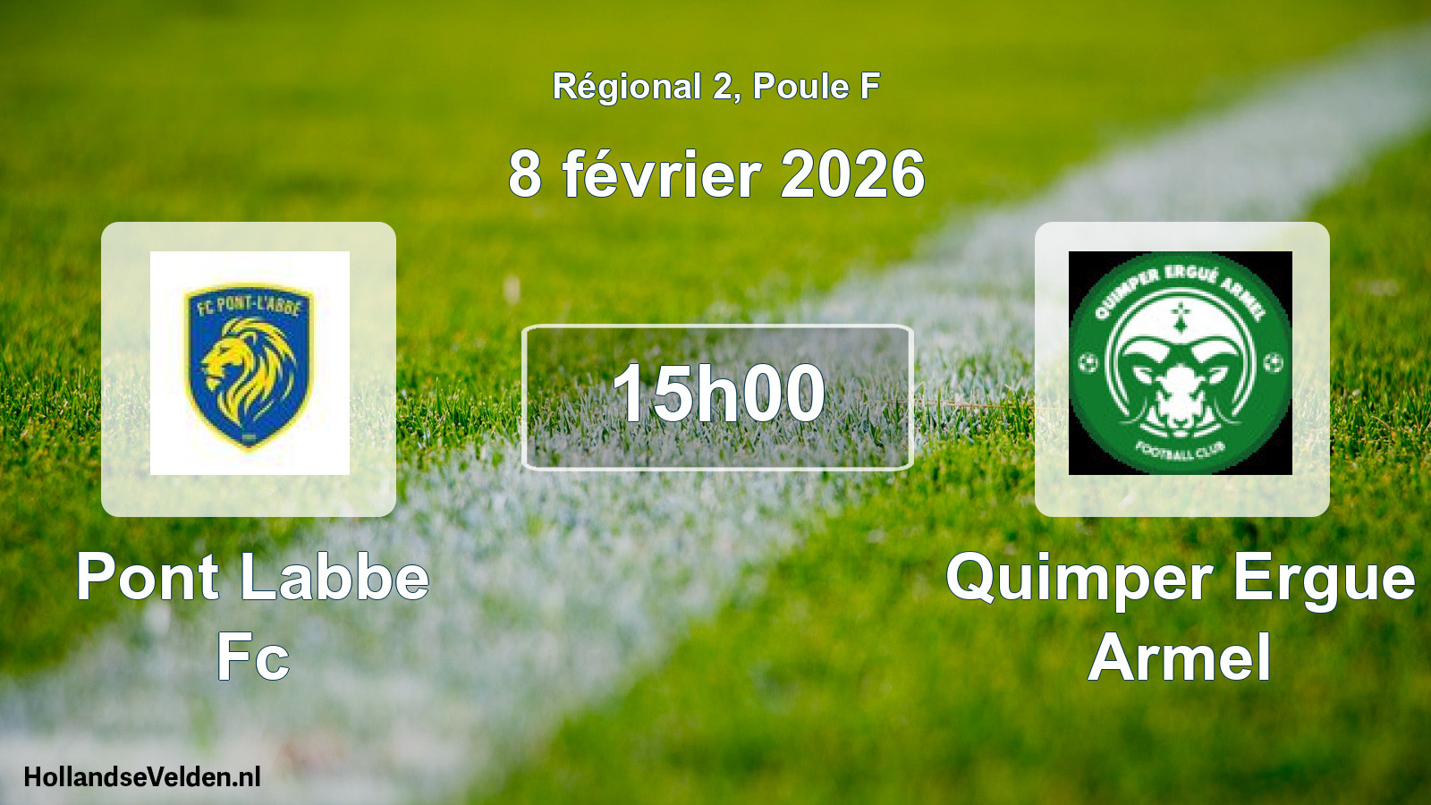 Geplande wedstrijd: Pont Labbe Fc - Quimper Ergue Armel (8 février 2026)
