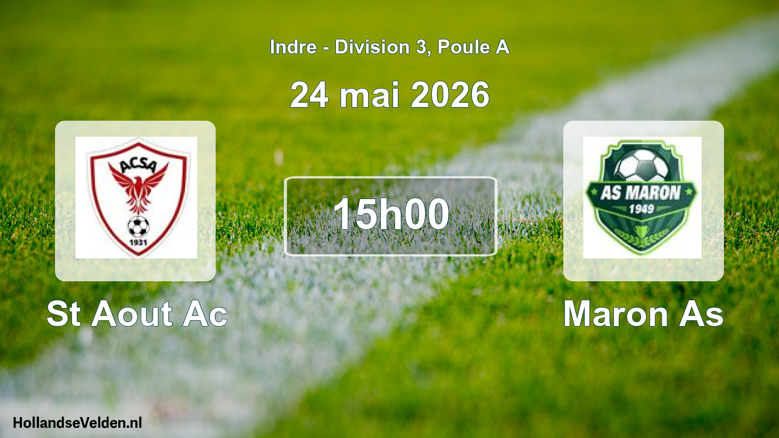 Geplande wedstrijd: St Aout Ac - Maron As (24 mei 2026)