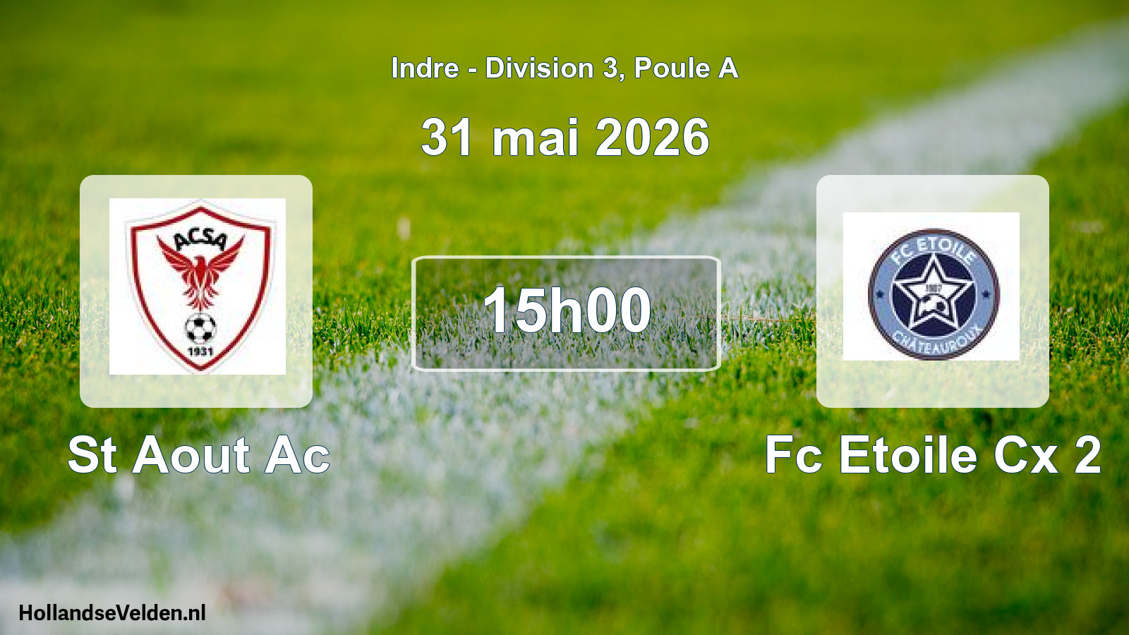 Scheduled Match: St Aout Ac - Fc Etoile Cx 2 (31 May 2026)