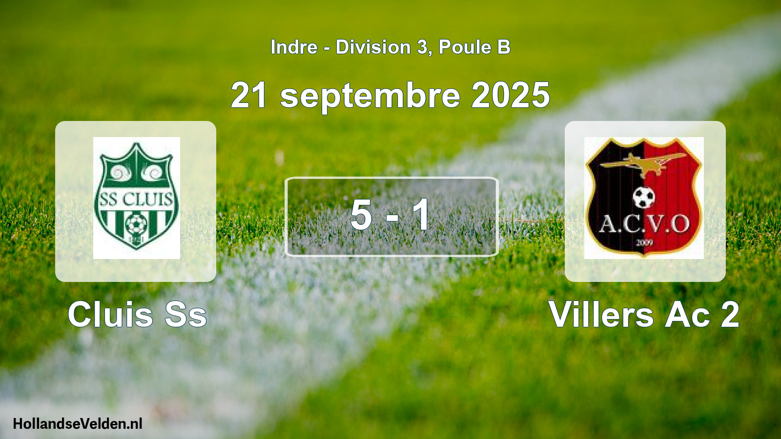 Gespeelde wedstrijd: Cluis Ss - Villers Ac 2 5 - 1 (21 september 2025)