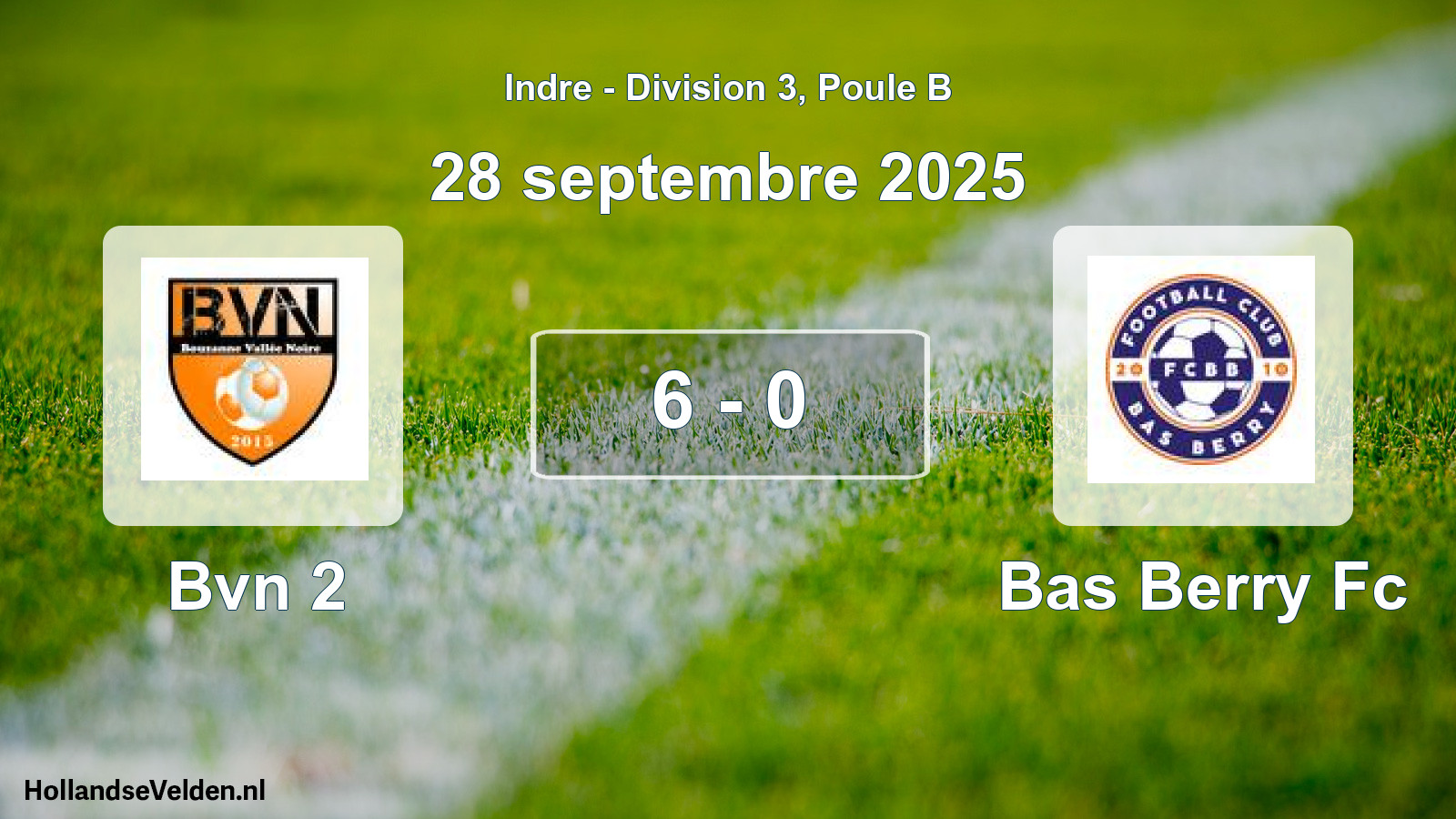Gespeelde wedstrijd: Bvn 2 - Bas Berry Fc 6 - 0 (28 september 2025)