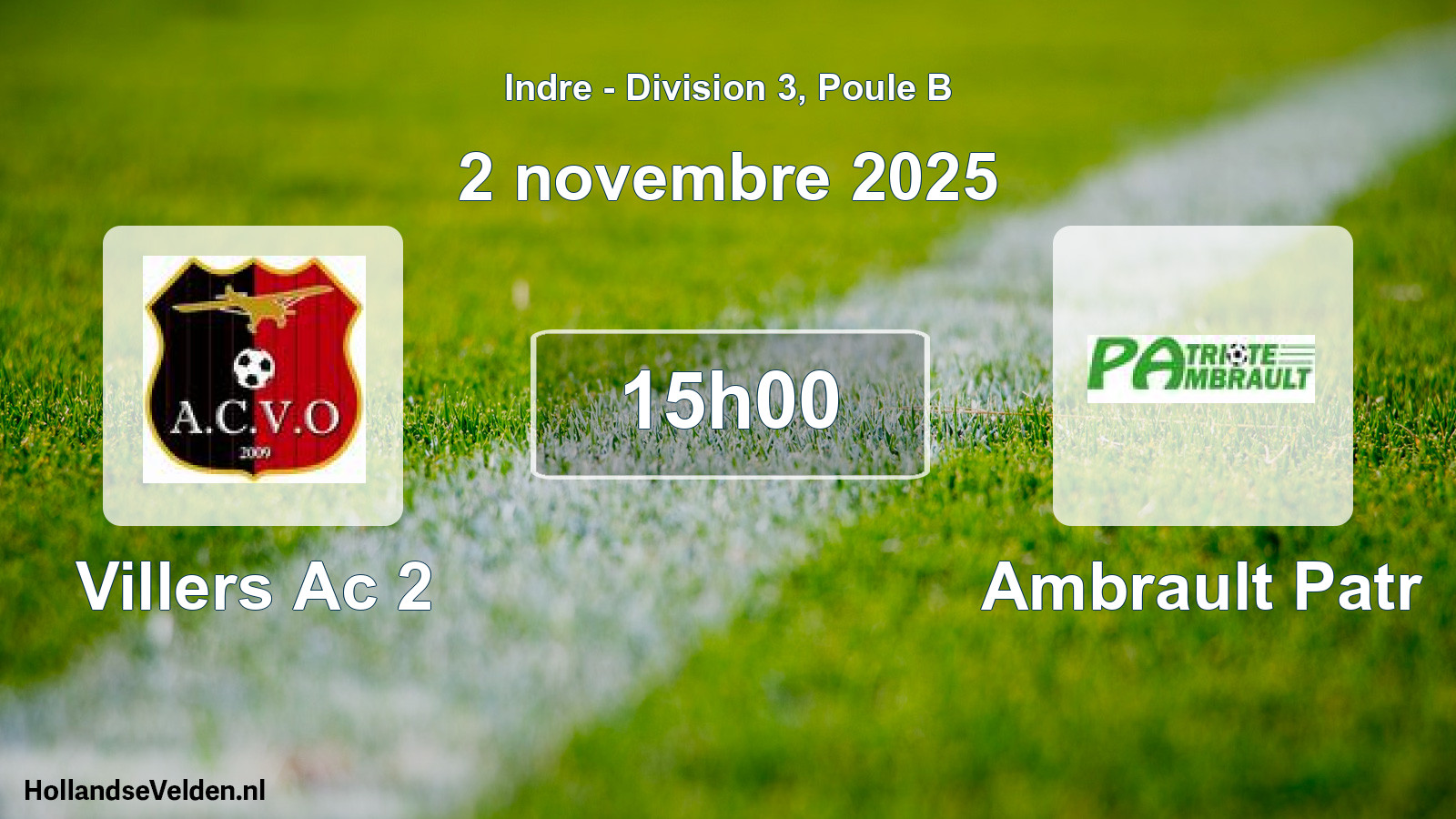 Geplande wedstrijd: Villers Ac 2 - Ambrault Patr (2 novembre 2025)