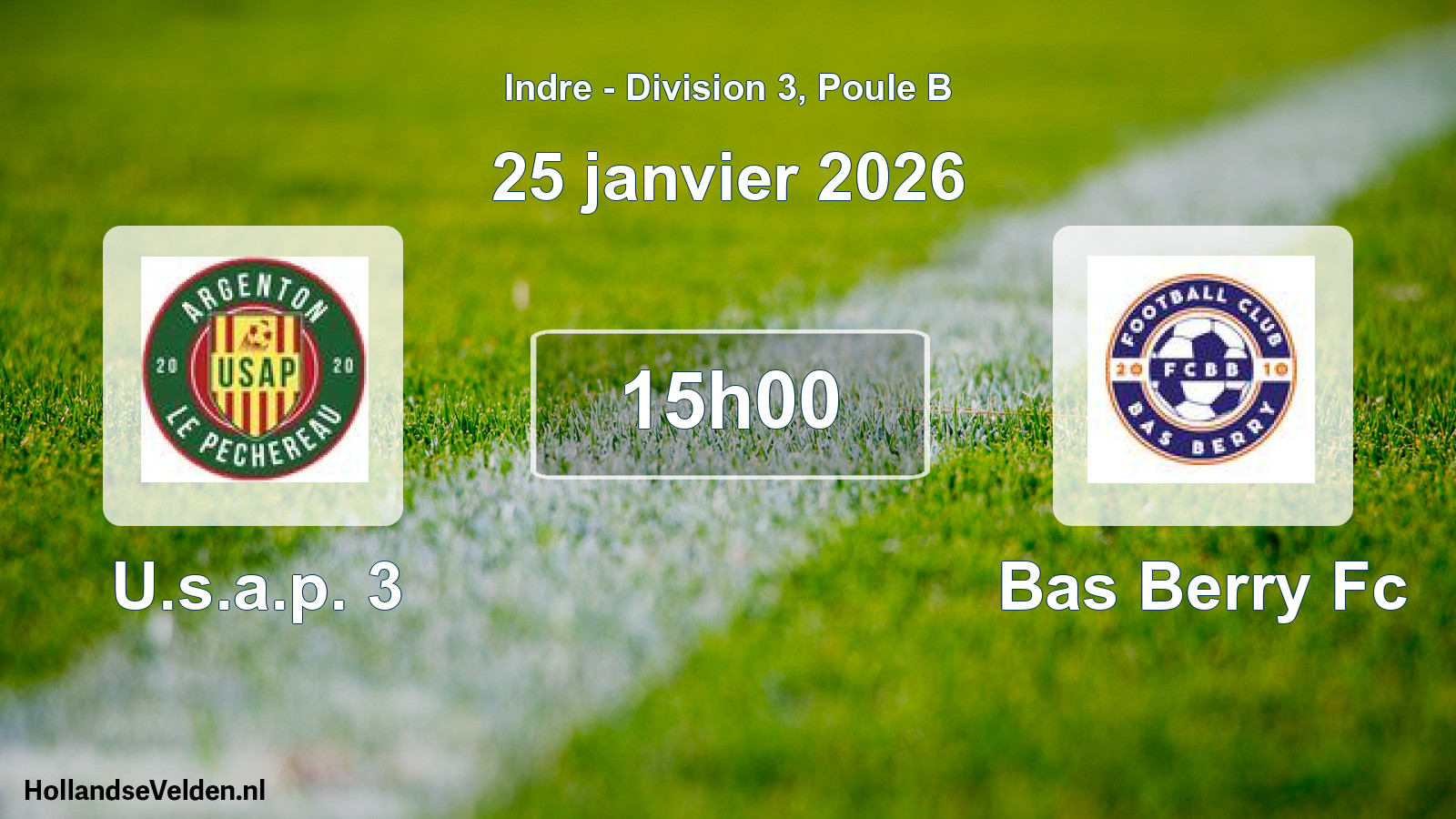 Geplande wedstrijd: U.s.a.p. 3 - Bas Berry Fc (25 janvier 2026)