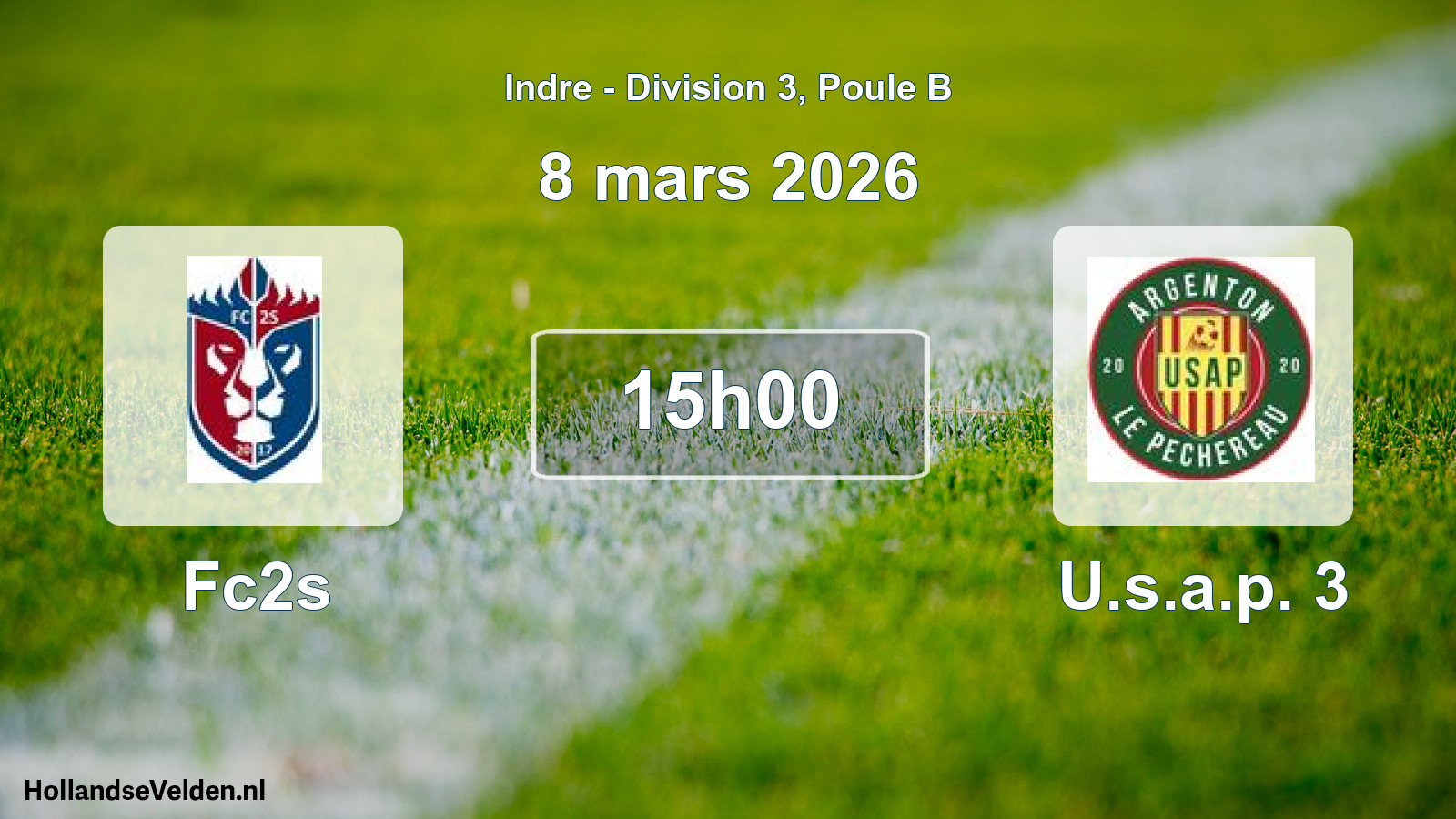 Geplande wedstrijd: Fc2s - U.s.a.p. 3 (8 maart 2026)