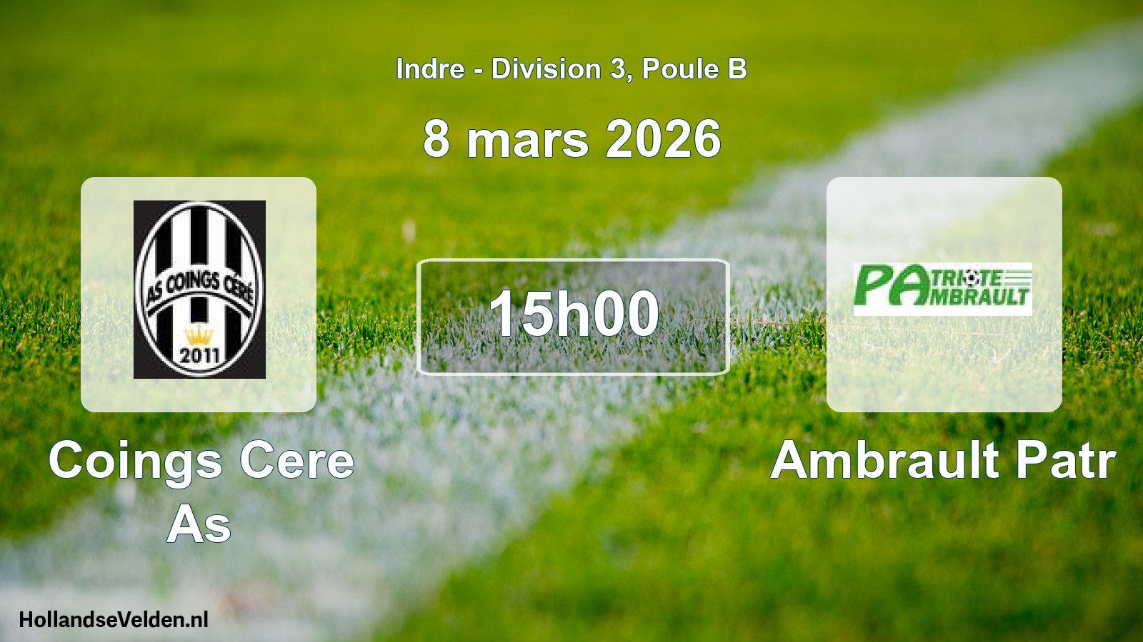 Scheduled Match: Coings Cere As - Ambrault Patr (8 March 2026)