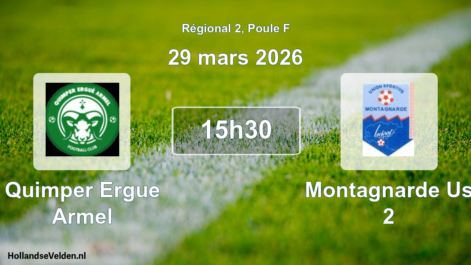 Scheduled Match: Quimper Ergue Armel - Montagnarde Us 2 (29 March 2026)
