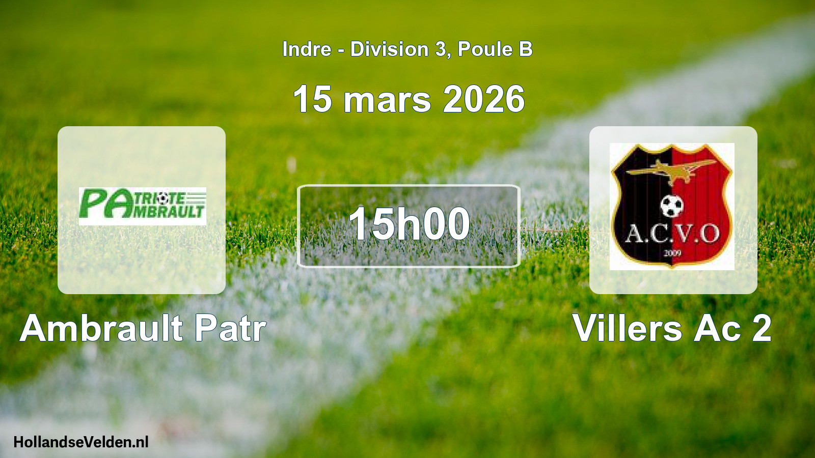 Geplande wedstrijd: Ambrault Patr - Villers Ac 2 (15 maart 2026)