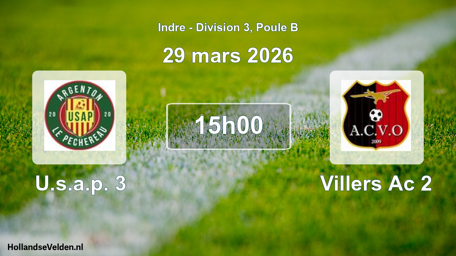 Scheduled Match: U.s.a.p. 3 - Villers Ac 2 (29 March 2026)