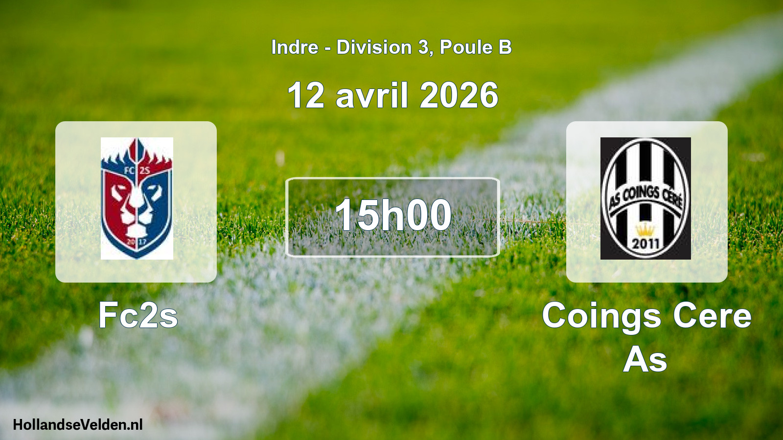 Geplande wedstrijd: Fc2s - Coings Cere As (12 avril 2026)